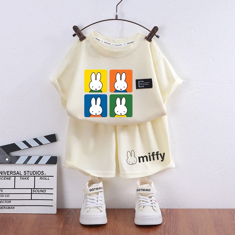 Miffys Rabbit Kids Short Sleeve Tee Casual Pants boy girl Cotton T-shirt Cute Shorts Set Funny Meme Summer Clothes gift 2026 view 4