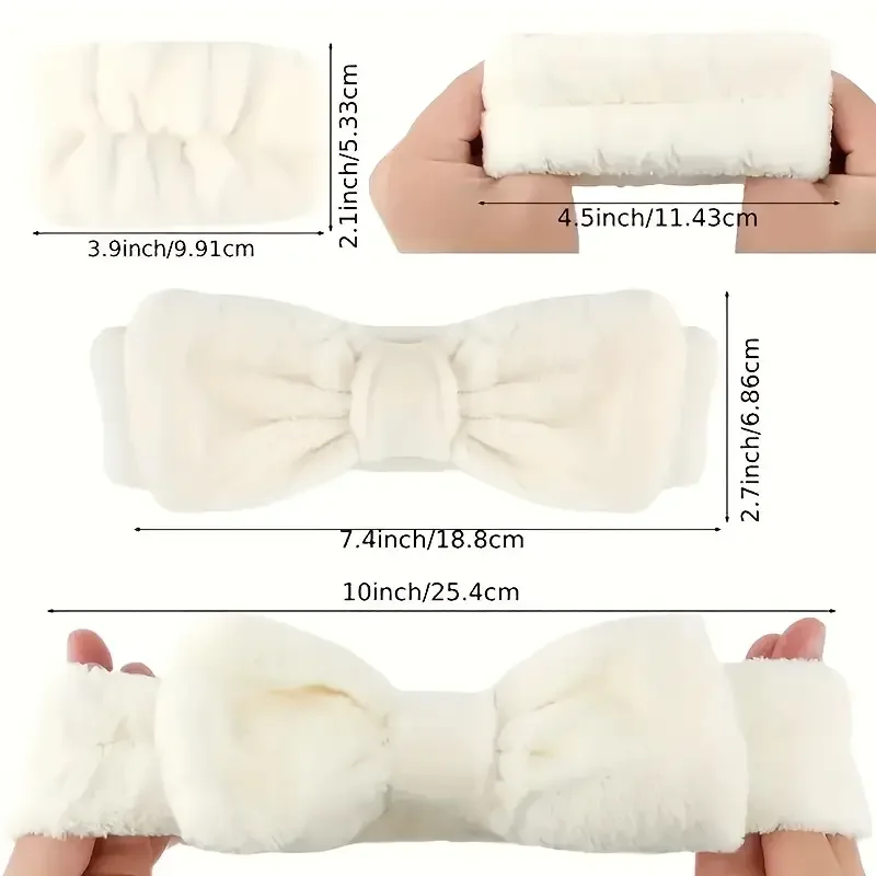 3 pieces/sets of voluminous headband wrist sets, ladies' hair band wrist towel sets for washing and makeup