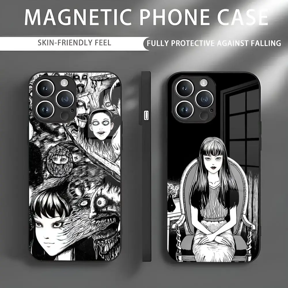 Comic T-Tomie Junji Ito Manga Phone Case Iphone 16 Pro Max Case 15 14 13 12 11 X XR XS XSMAX 8 Plus Mini Pro Max Glass Magnetic