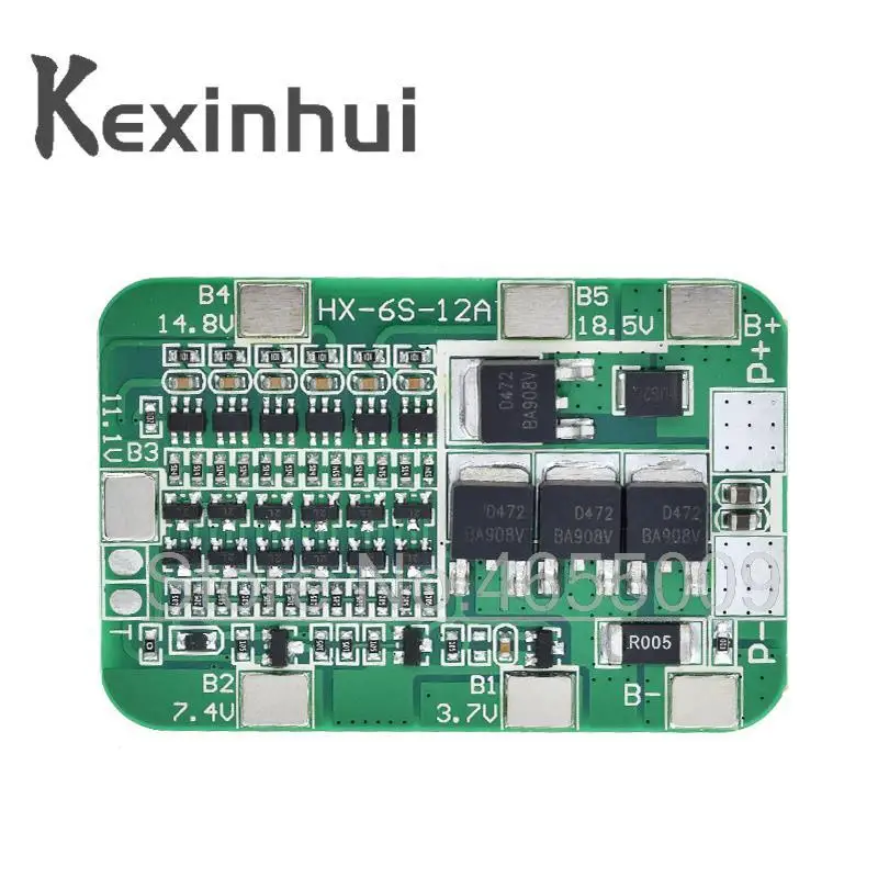 6S 12A 24V PCB BMS Protection Board For 6 Pack 18650 Li-ion Lithium Battery Cell Module New Arrival