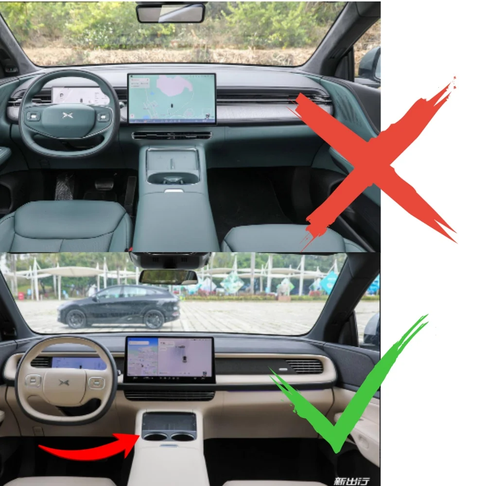 Smabee für Xpeng G6 2023 2024 Auto Mittelkonsole Aufbewahrungsbox Getränkehalter Armaturenbrett Ablage Innenraum Zubehör Organizer Schwarz – Detail 1