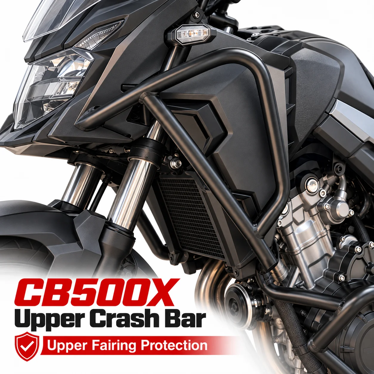 Upper Crash Bars Engine Guards Black Fit for Honda Cb 500 Cb500X 2019 2020 2021 2022 2023