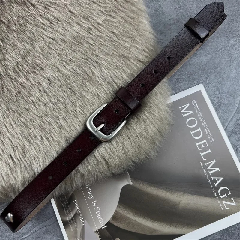 여성용 하트 리벳 정품 가죽 코르셋 여성 Cummerbund 코트 허리띠 드레스 Decration 좁은 벨트 J1389