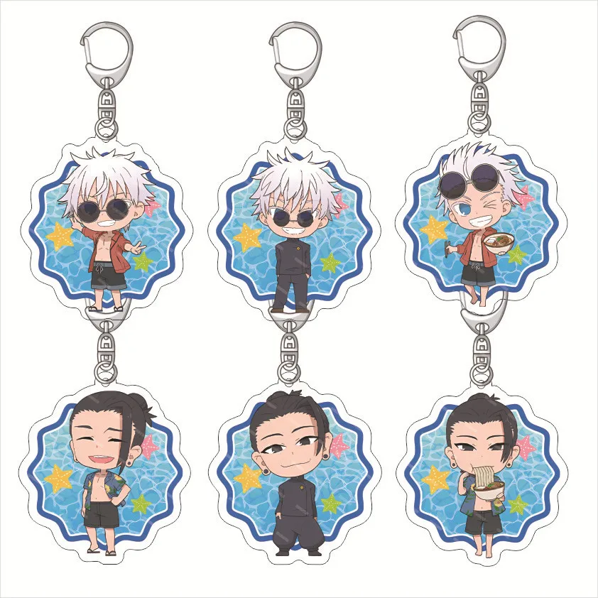 Anime Jujutsu Kaisen: Hidden Inventory Cute Keychains Gojo Satoru Cartoon Keyrings Bag Tag Accessories Trendy Gifts
