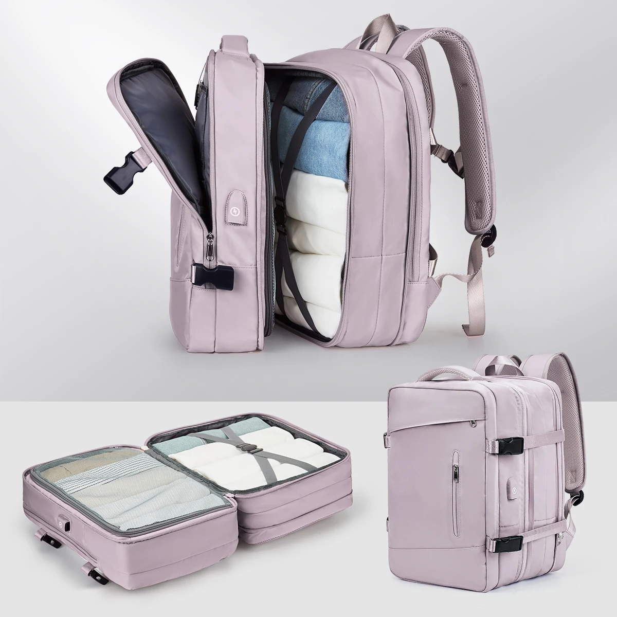 

Approved Travel Backpack Men Women Business Backpack School Expandable Bag Large Capacity 17''Laptop Waterproof Fashion Backpack