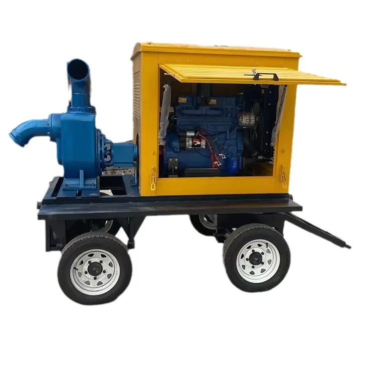 China High Quality 500hw7 Big Trailer  Engine Pump Set Water Self Priming Irrigation Pump