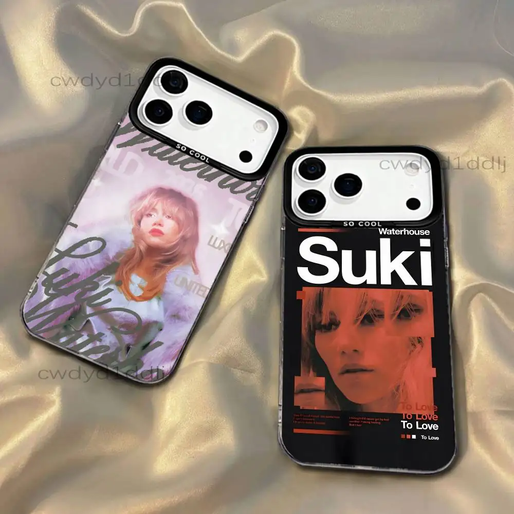 

S-Suki Waterhouse Back in Love For iPhone 17,16,15,14,13,12,X,8,Pro,Max,Plus,SE4,Air,Mini Black IMD Matte Case