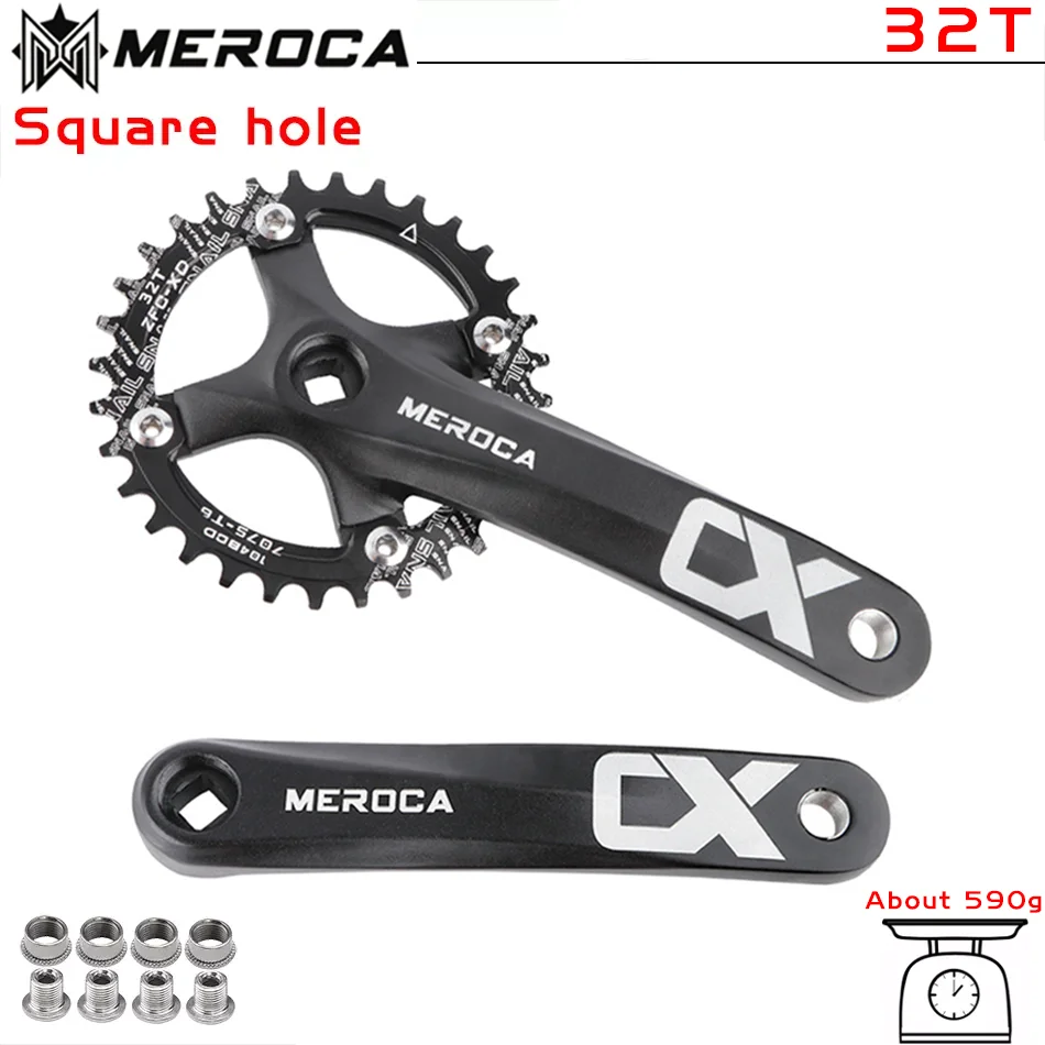 MEROCA CX Vierkant Gat Fiets Crankstel 104BCD Aluminium IXF Vierkant Gat Mountainbike Crankstel 170mm 32 T/34 T/36 T/38 T/40 T/42