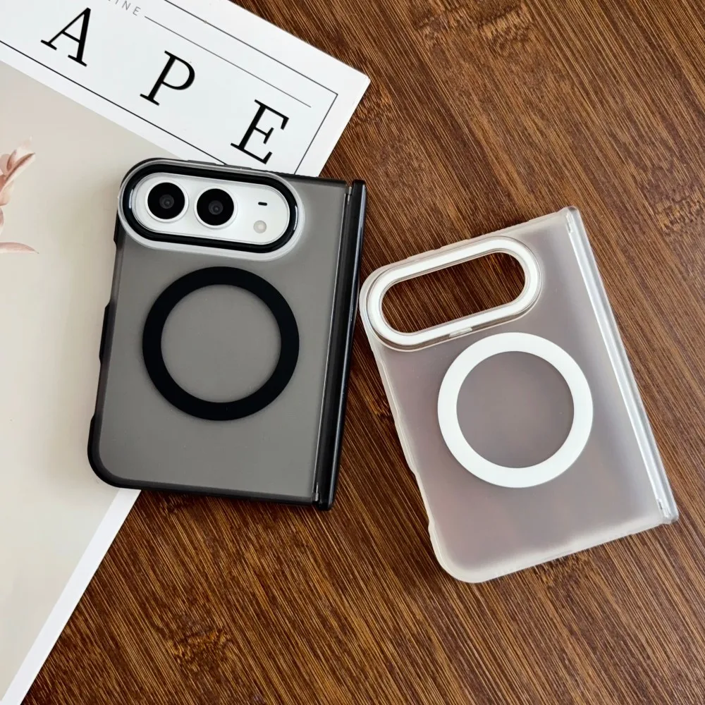 Skin Texture For Iphone Duo Matte Semi Transparent Phone Case Magsafe Magnetic Protective Pc Shell Shockproof Back Cover