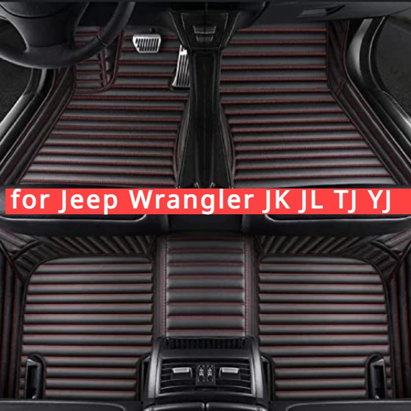 

Автомобильные коврики на заказ для Jeep Wrangler все модели Sahara JK JL TJ 2011-2024 4/2 двери 1-й и 2-й ряд автомобильные аксессуары кожаные ножки