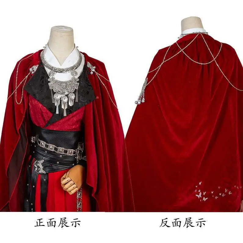 Anime hua cheng san lang cosplay kostüm tian guan ci fu cosplay kostüme top perücken halloween prop männer frauen rot han fu kleidung