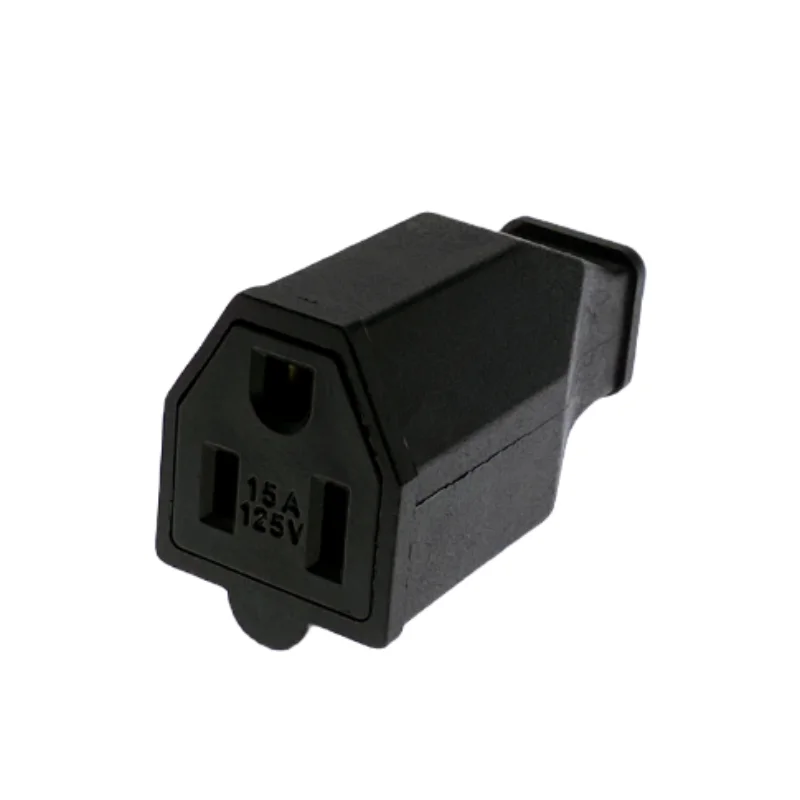 أسود 15A 125 فولت NEMA 5-15P/5-15R الولايات المتحدة الأمريكية كندا اليابان المكسيك 3 دبابيس القابلة للإزالة الأسلاك التوصيل المقبس الصناعية الذكور الإناث قابس طاقة