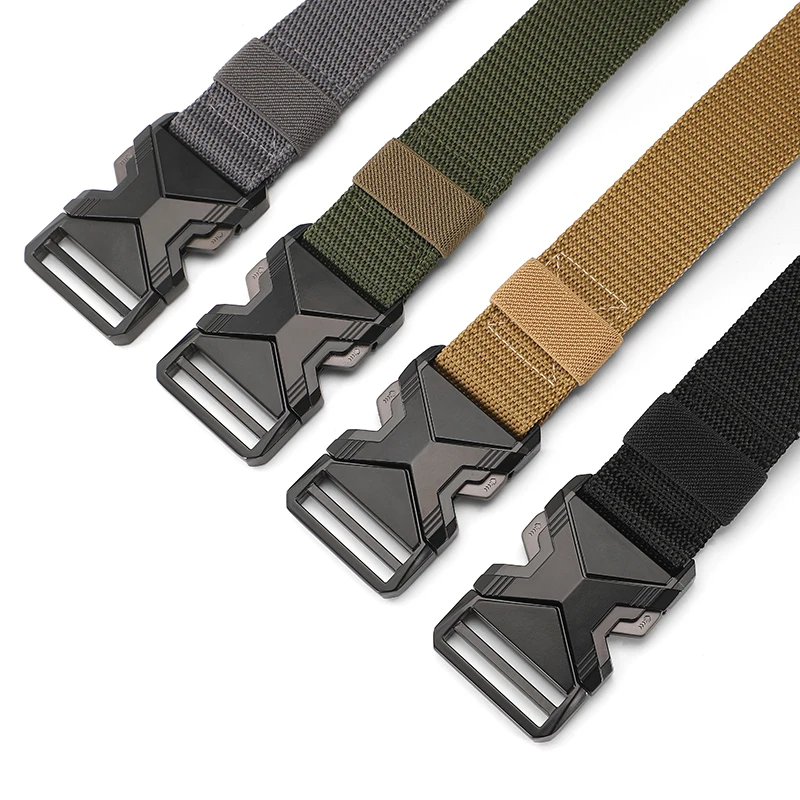 New Quick Release Pluggable Buckle Sports Belt Breathable Men Belts For Men Pants Belt