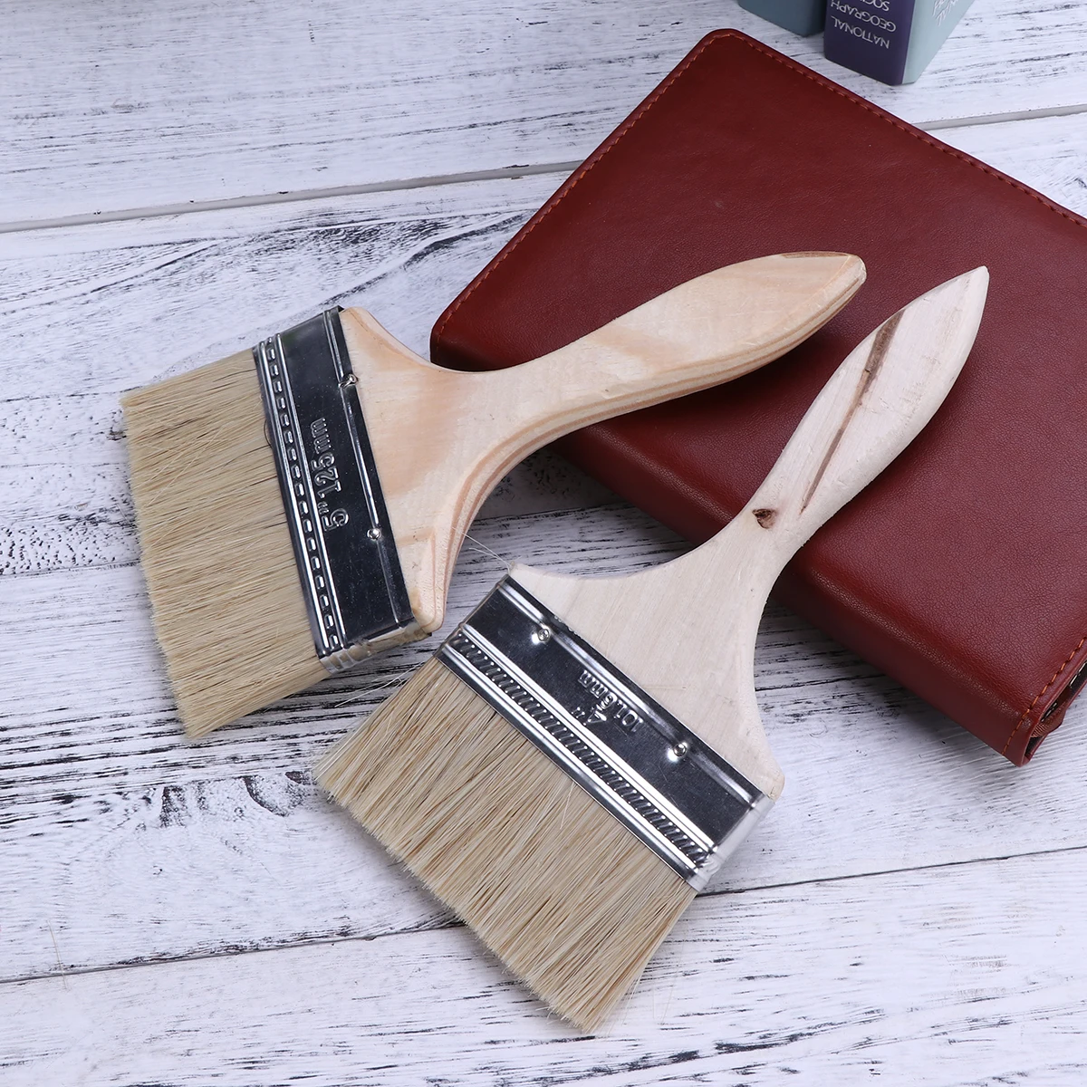 

5 Thickened Oil Paint Chip Brushes Durable Absorbent Natural Wood Handle Supplies Adhesives Touchups Chip