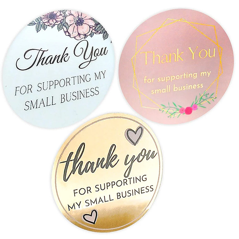 100-500pcs Thank You For Supporting My Small Business Floral Sticker Gift Packaging Seal Label Scrapbooking Stationery Sticker