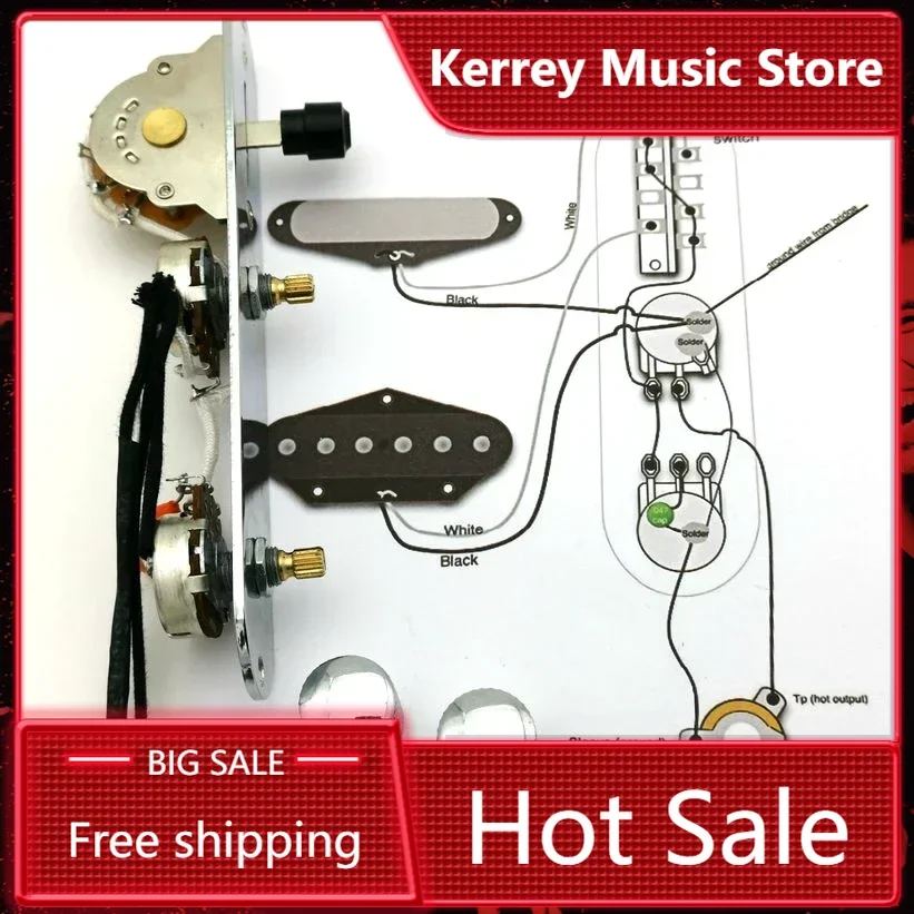 

"Guitar Pickups Wiring Harness with 250K Pots - Copper Shaft Potentiometer Kit for Humbucker/Single-Coil Pickups"