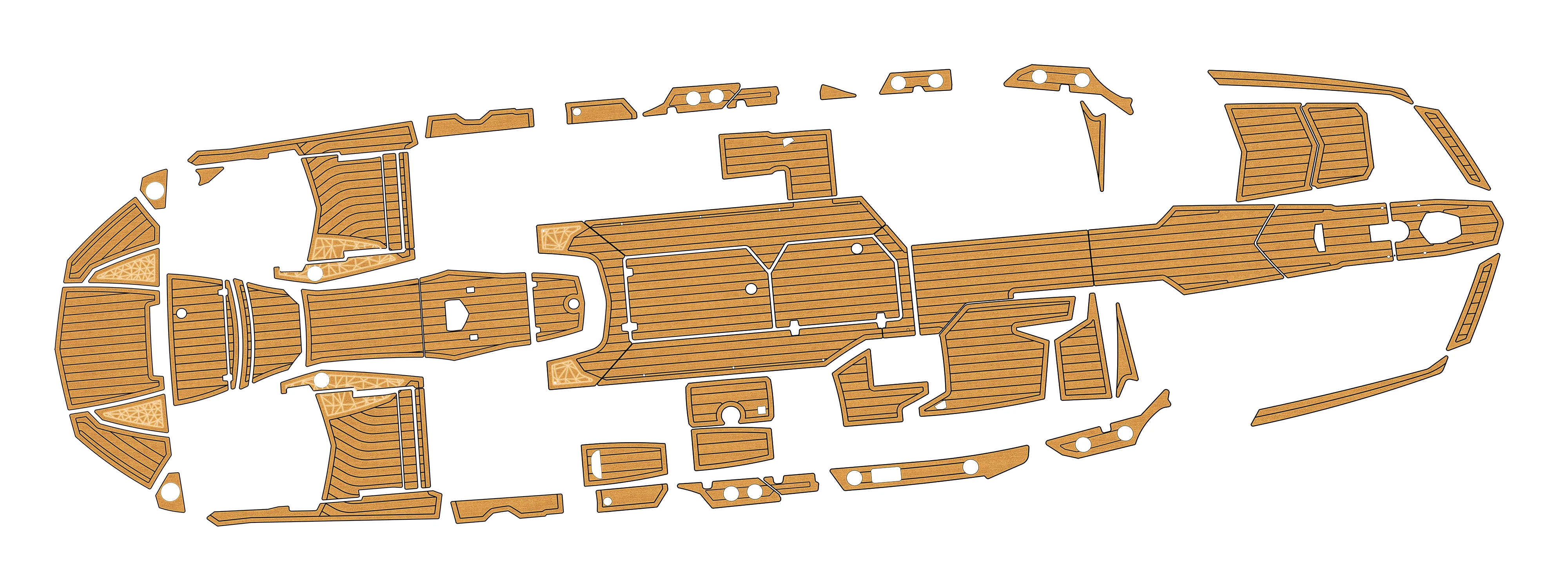 Non-Slip EVA Faux Teak Marine Mat Self-Adhesive 6mm Yacht Cockpit Pad for 2022-2023 Nautique P23 P23 Boat Decking Easy Install