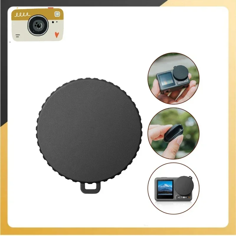 Designed For DJI Action 4/3 Lens Cover Soft Silicone Protective Cover Round Black Case For DJI Action Camera Anti-fall Len Cap