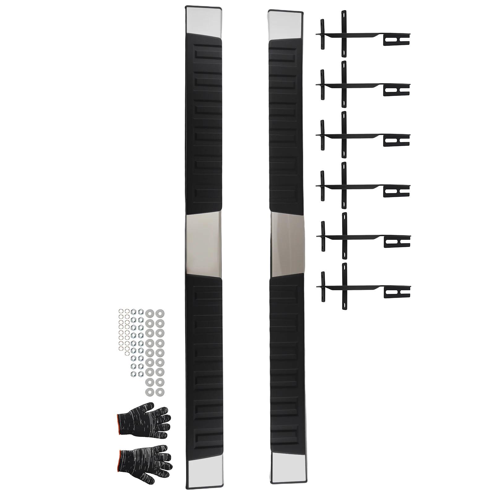 

Running Board Side Step Pair for Ford F-150 Super Crew 2015-2025 Stainless Steel