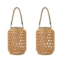 2Pcs Outdoor Solar Lantern With Handle Hanging Light, Waterproof Solar Lantern, LED Decorative-Y41A