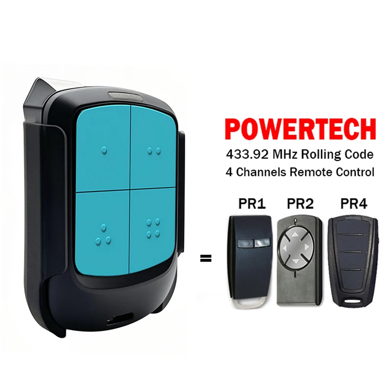 

Newest With Clip Garage / Gate Remote Control For Powertech PR1 PR2 PR4 433.92MHz Electric Gate Transmitter