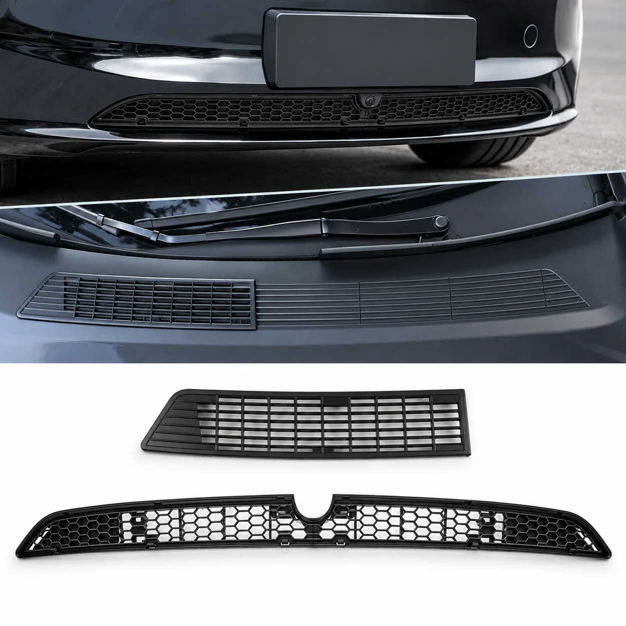 Grille Mesh Inserts for New 2026 2027 Tesla Model 3 Highland with Front Camera Version Front Bumper Air Inlet Vent Grille Cover