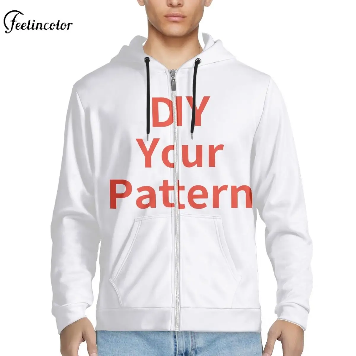

DIY Your Own Pattern Zipper Sweatshirt Personalized Men's Hoodie Shirt Custom Pictures or Logo Customizable Casual Sports Top