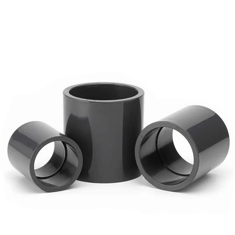 1PCS ID 20/25/32/40/50/63/75/90110/125/160mm Dark Grey PVC Straight Water Pipe Joint Equal Inner Diameter Connector