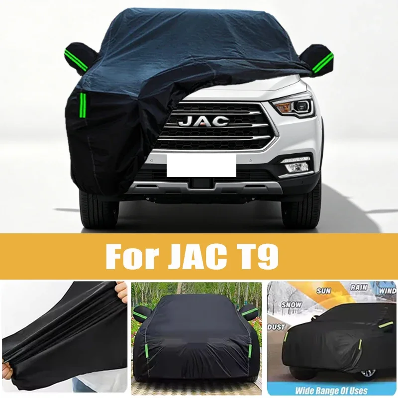 For JAC T9 Full Car Cover Four Seasons Universal Outdoor Sun Anti UV Rain Snow Dust Protection Oxford Cloth Car Accessories