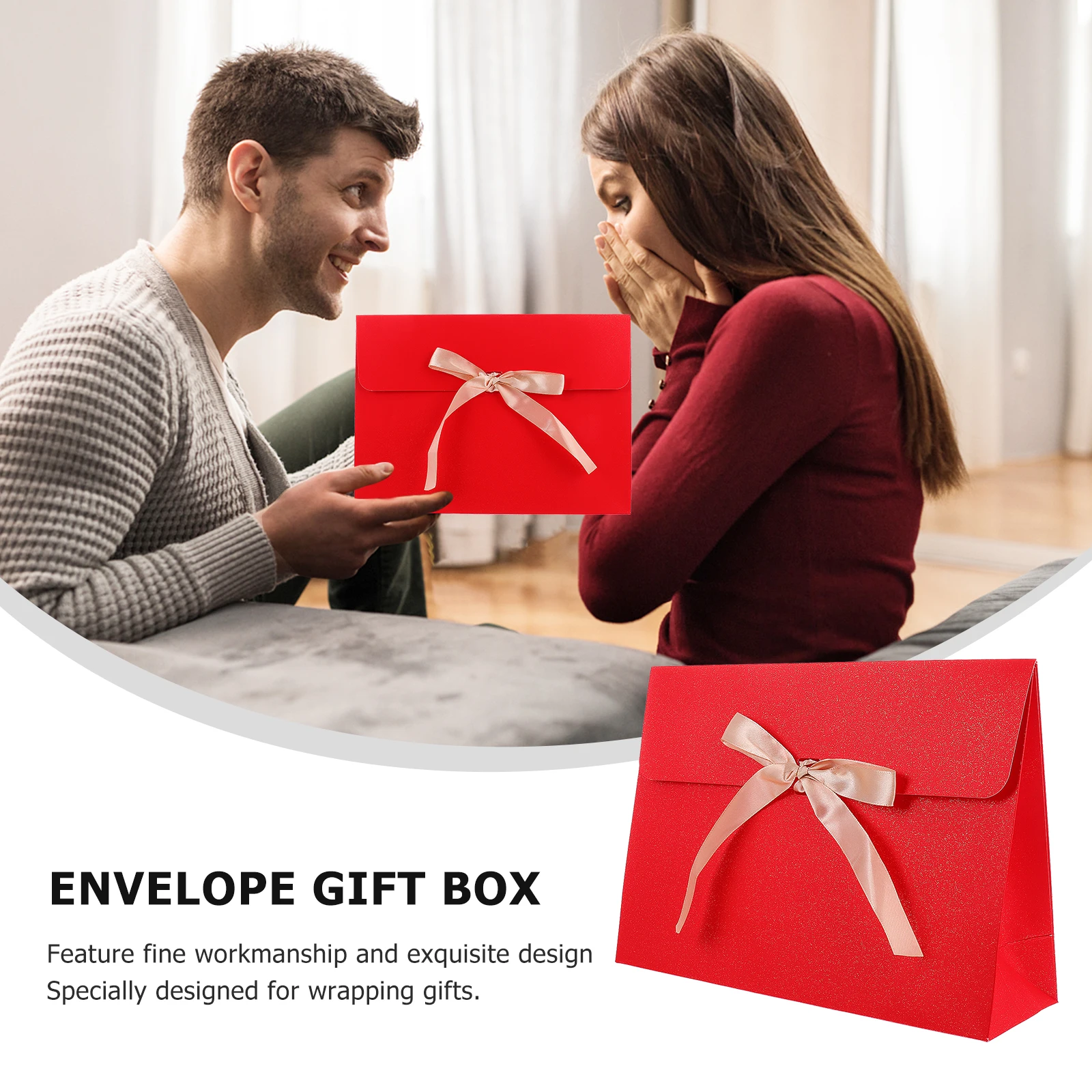 

6pcs Gift Box Envelope Present Case Decorative Packing Boxes Christmas Party Wedding Craft Durable Practical Packaging