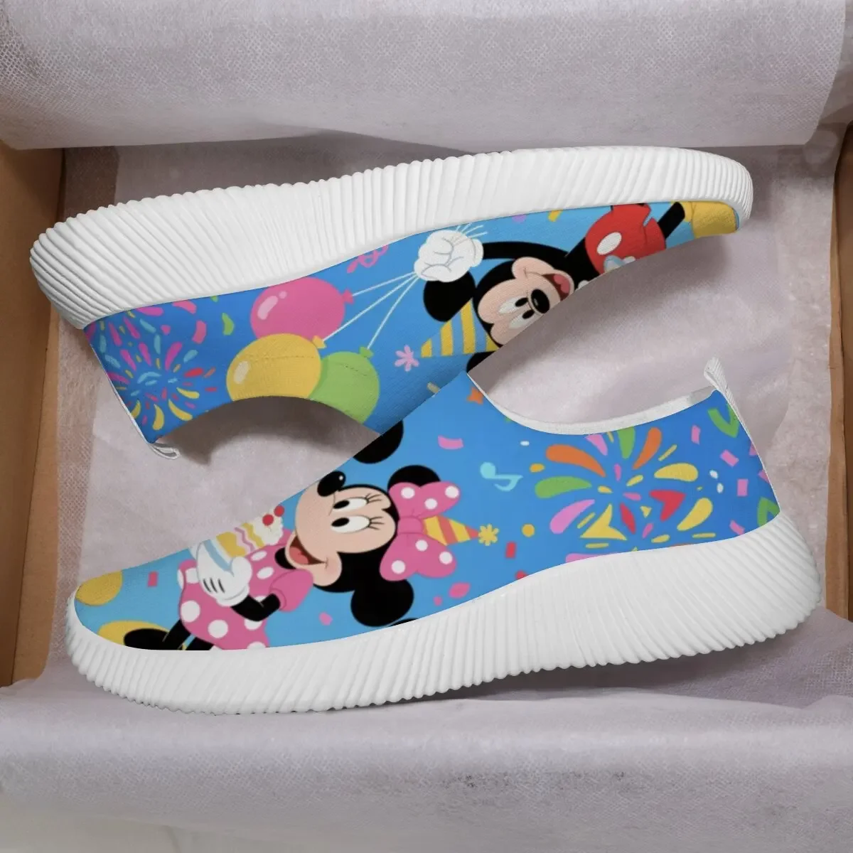 

Minnie Mouse Birthday Party Slip-On Shoes New Women Shoes Flats Sneakers Woman Casual Shoes Slip-on Loafers Female Boat Shoes
