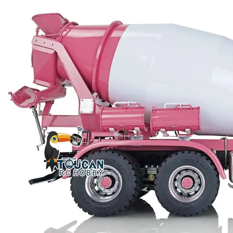 

1/14 LESU 6x6 Metal RC Concrete Car Mixer Truck Battery Radio RTR for Finished Painted Pink White Toucan Model