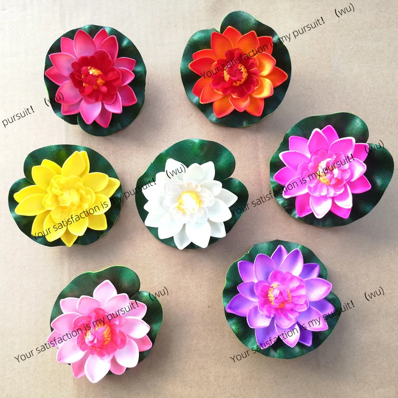 

10cm simulated lotus flower fake flower, pool fish tank decoration immortality, water lily fake lotus flower