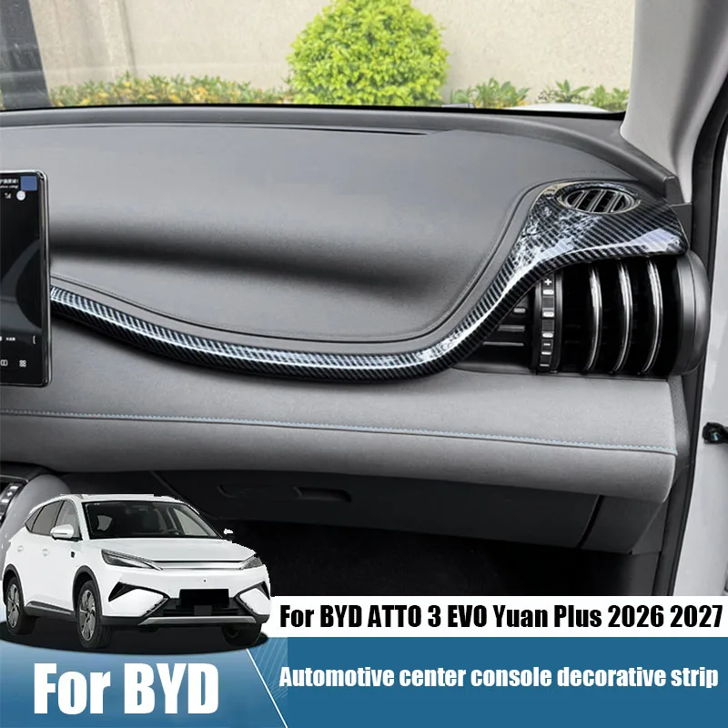 For BYD ATTO 3 EVO Yuan Plus 2025 2026 Automotive center console dashboard decorative strip made of ABS material