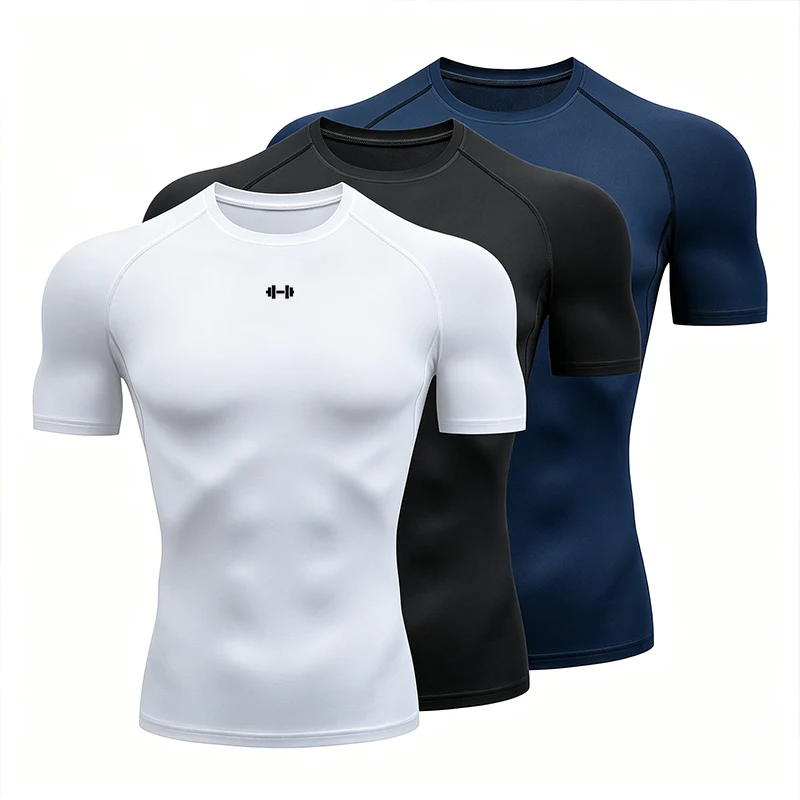 Tight Men Sport T-shirt Quick Dry Bodybuilding Running Shirt Short Sleeve Compression Top Gym T Shirt Men Fitness Rashgard