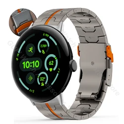 Titanium Men Strap for Google Pixel Watch 3 45mm Band Link Bracelet for GOOGLE PIXEL 3 45MM Wristband Metal Business Watchband