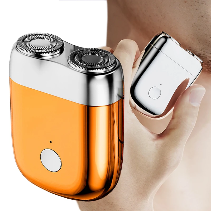 Magnetic Colorful Electric Shaver Double Floating Head Mini Beard Knife For Men Portable Travel Cordless Face Body Razor Trimmer