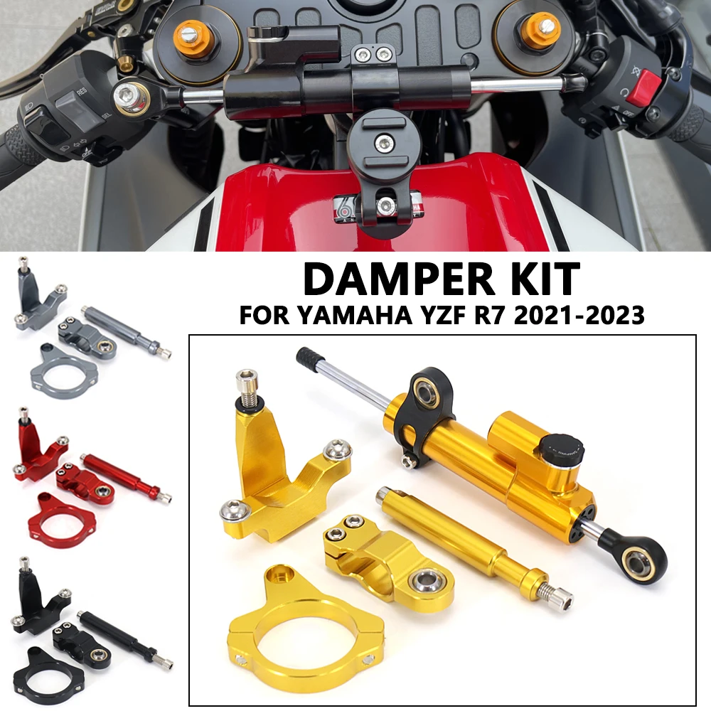 

NEW 2021 2022 2023 Motorcycle Accessories Steering Damper Stabilizer and Bracket Mounting Kit For YAMAHA YZF R7 Yzf r7 YZFR7