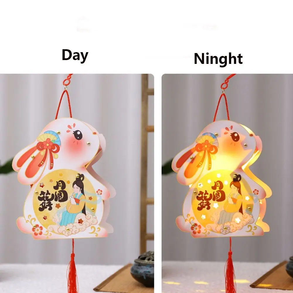 Chinese Mid-Autumn Festival Lantern DIY Handmade Glowing Handheld Rabbit Lantern DIY Material Bag Chinese Style