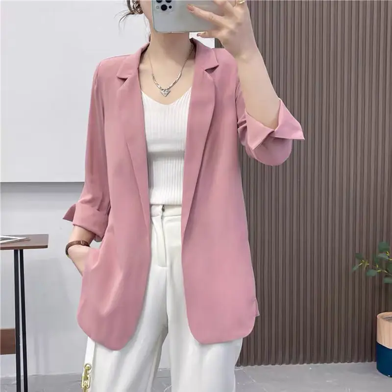 Giacca Blazer viola per donna abiti autunnali abbigliamento coreano di tendenza lunga giacca da donna Casual abiti sartoriali cappotti primaverili