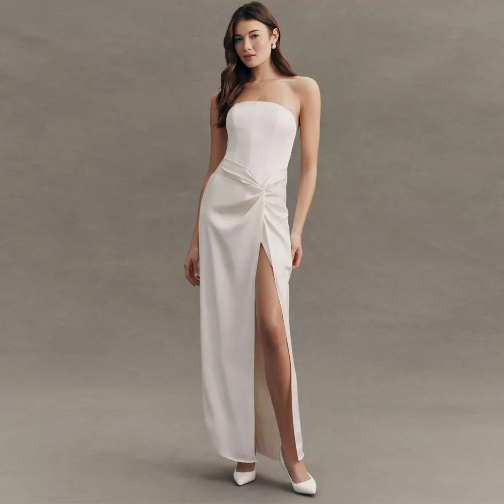 Customized Sexy Mermaid Women Wedding Dresses Elegant Satin Party Gowns Engagement Banquet Vestidos Para Bodas Mujer Invitada