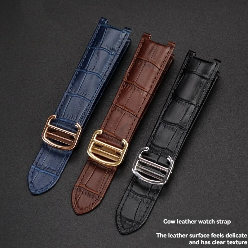 Genuine Leather Watch Strap for Cartier PASHA Series W3108/HPI004 Special Notch Strap Men Women Bracelet 18x10mm 20x12mm 21x15mm