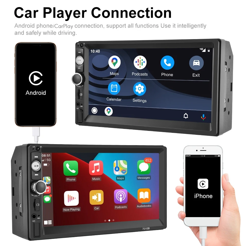 2 Din Carplay Android Auto Car Radio 7 Inch Universal for-Nissan Kia Toyota MP5 Player 2 Din Car