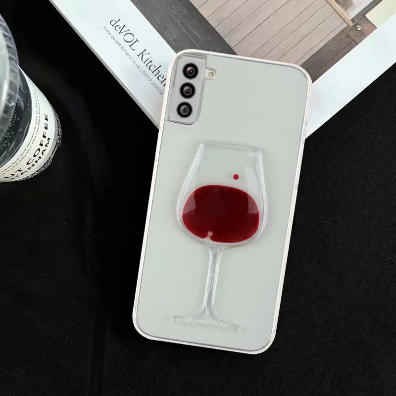 Чехол для телефона Cup Of Wine Quicksand для iPhone17 16E 15Pro 14Plus 13 12 11Pro 78Plus SE2/3 XR XSMAX, полная мягкая защита тела