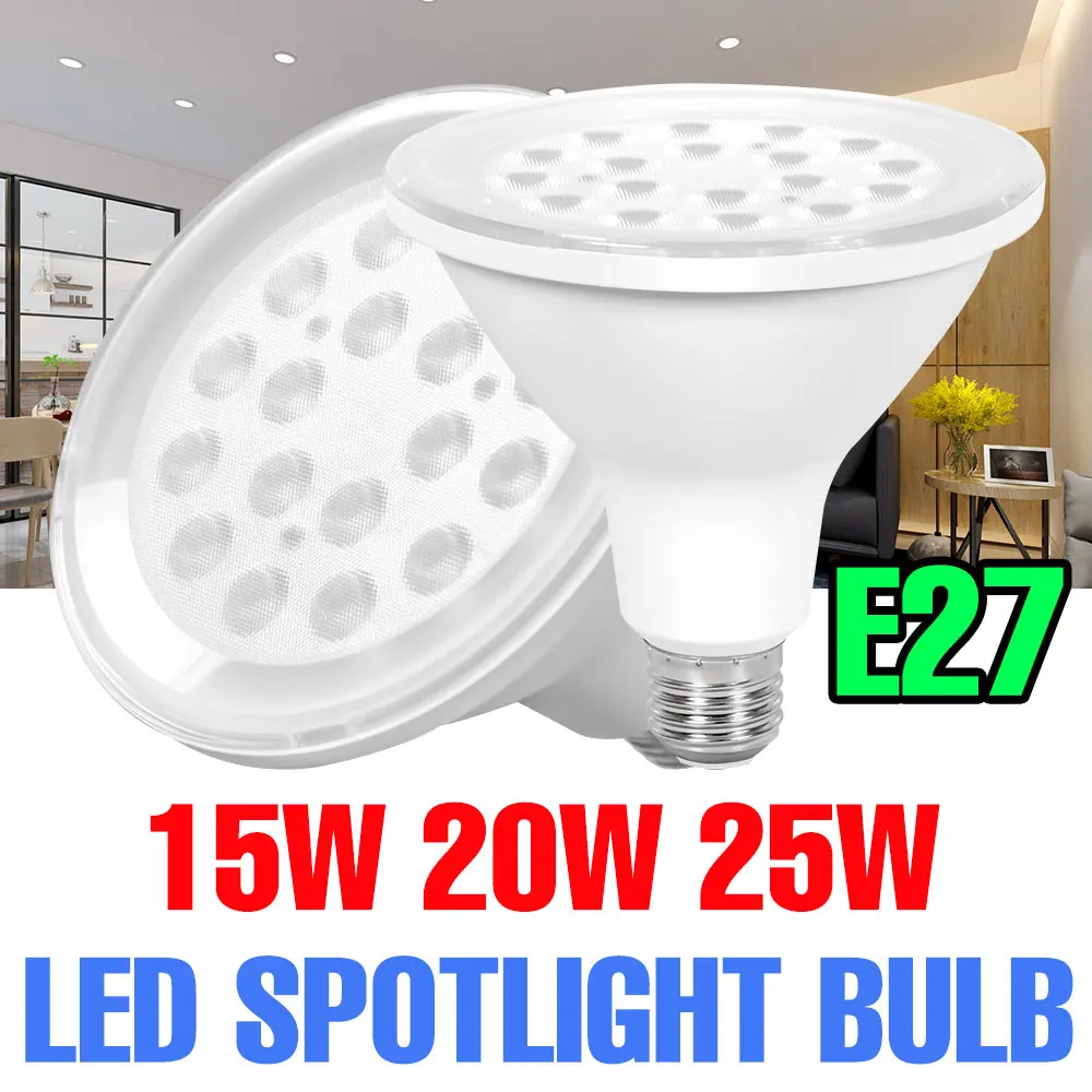 

Светодиодная лампа E27/E26, точечный светильник, AC 220V, потолочная лампа, люстра, 110V, внутреннее освещение, холодный белый свет, 15W, 20W, 25W, без мерцания, для дома