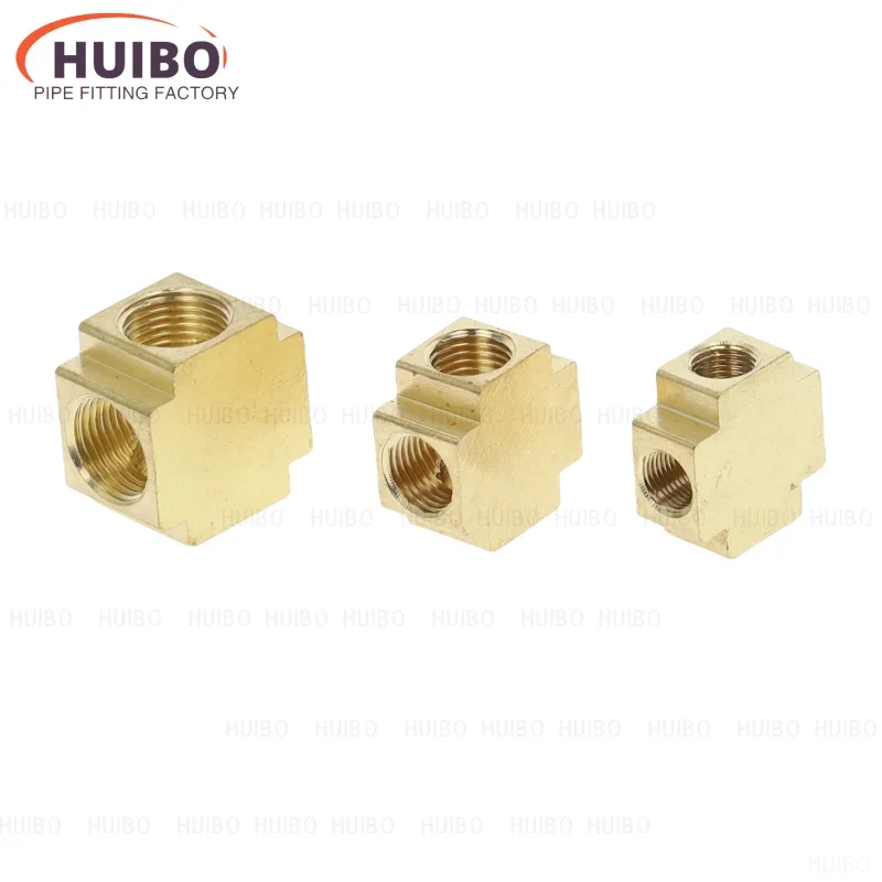 1/8 "1/4" 3/8 "1/2" BSP Rosca Fêmea 3/4 vias Quadrado Pneumático Pressão Hidráulica Acessórios para Tubos de Latão Sistema de Graxa hidráulica