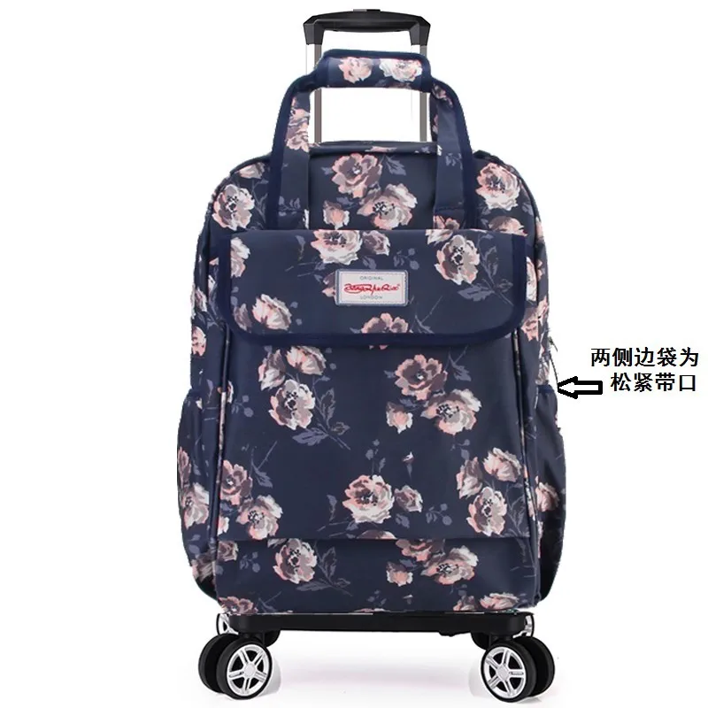 Sac à Dos Extensible et Portable avec Roues à Comcussion, Côtelé Imprimée, Étanche, Nouvelle Collection 2024