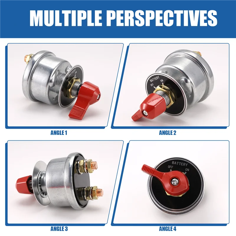 

A80X-Master Battery Disconnect Switch, 4 AWG 1FT Battery Cable Set, High Current Battery Cutoff For RV, Boat, ATV
