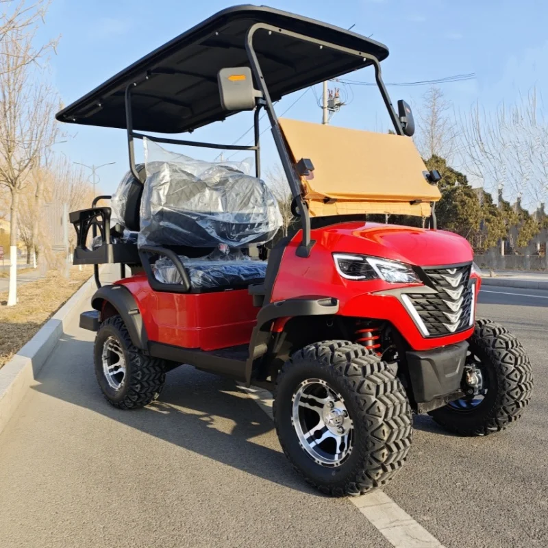 4 Seater Club Car Electric Golf Cart Electric Off Road Golf Cart CarPlay Multimedia Display Seats With Armrests Gear Adjustment
