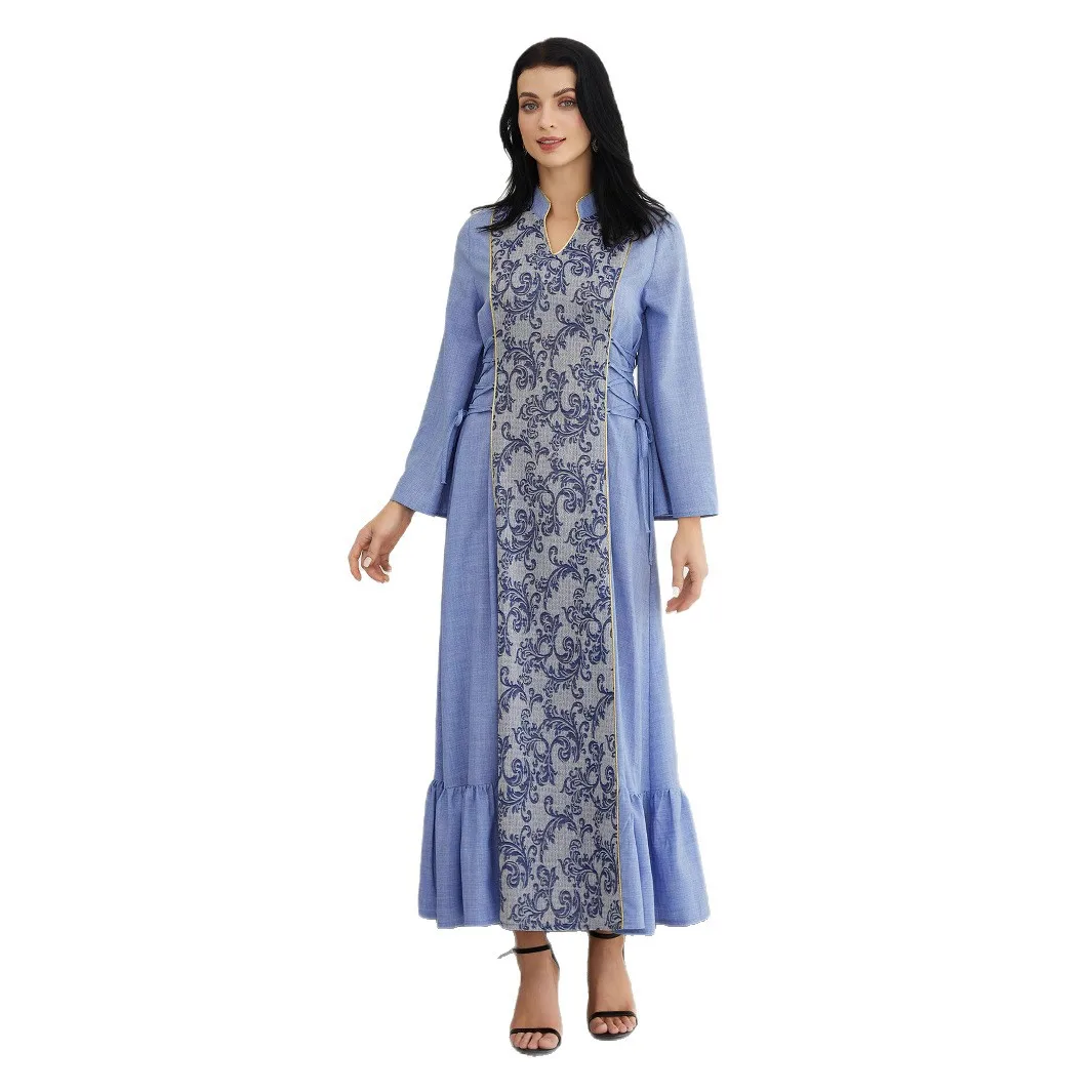 Amazon is selling a new Middle Eastern Muslim dress with printed waist strap and European  elegant dress dress cw46864.